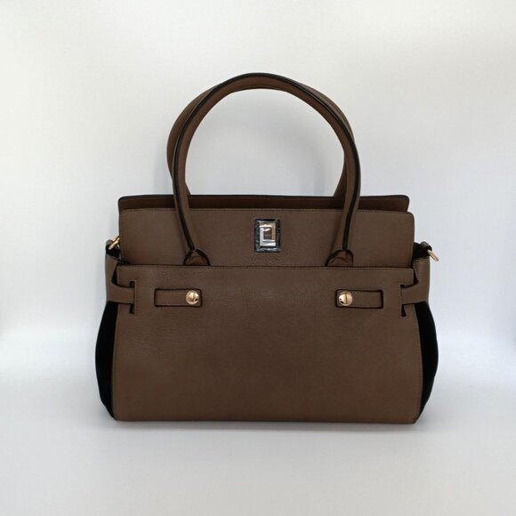 Margherita Satchel Taupe Leather Handbag Luana Italy NWT - Picture 1 of 10